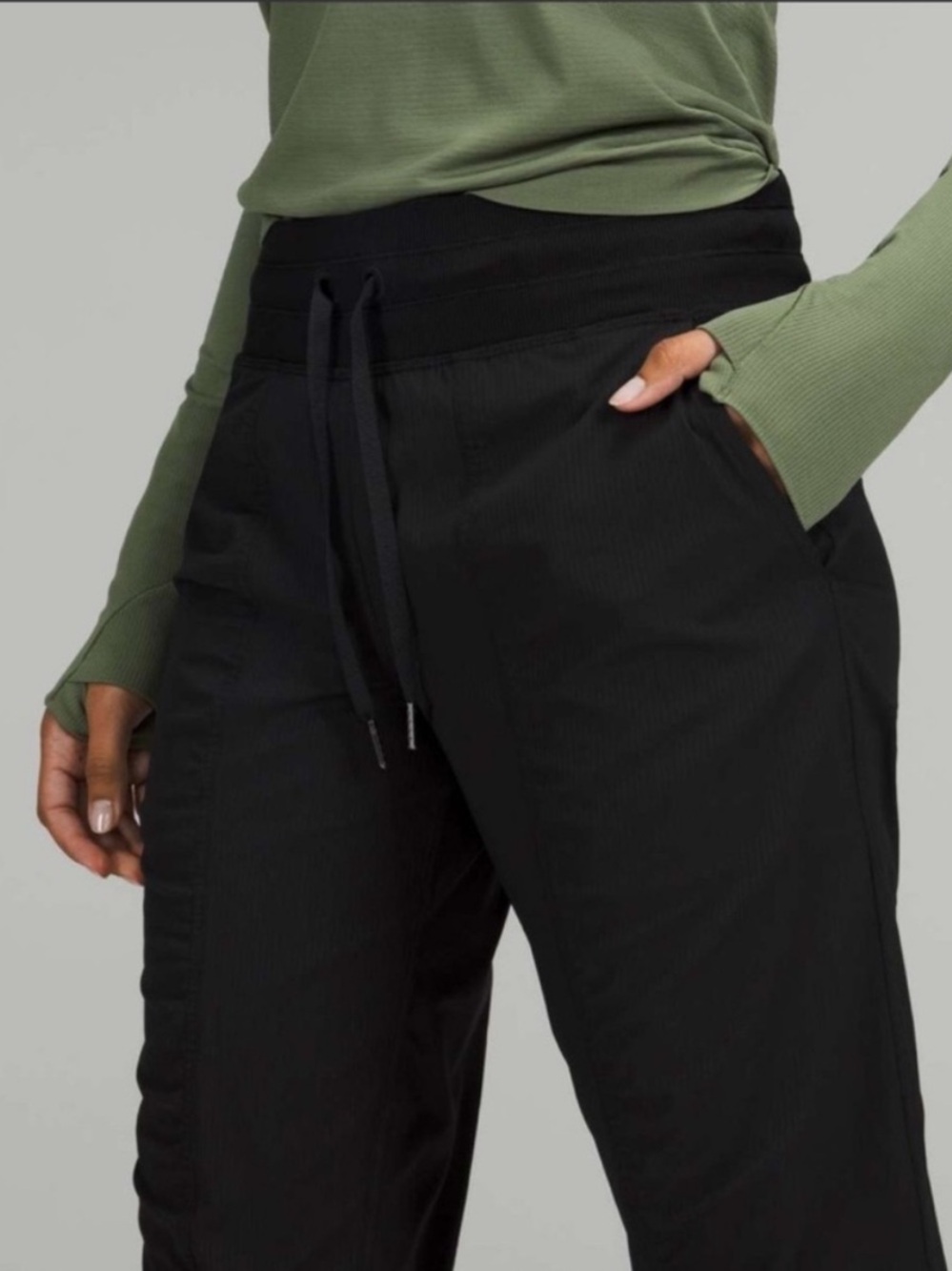 Lululemon Dance Studio Mid Rise Jogger Pants Full Length Black Travel Womens 8 - Picture 5 of 13